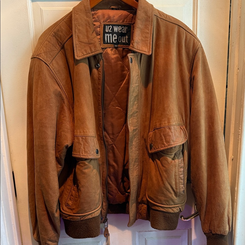 U2 Wear Me Out Men's Brown Bomber Jacket